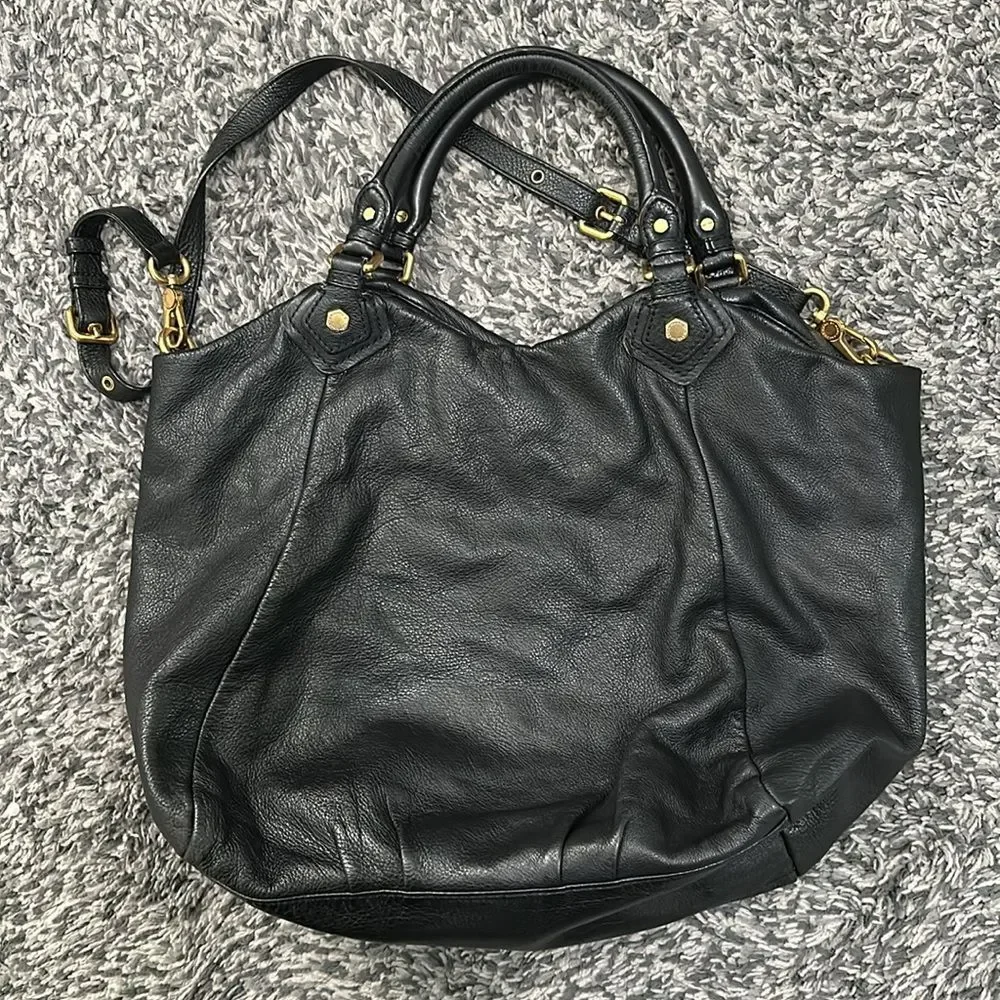 Marc by Marc Jacobs Black Leather Hobo Crossbody Shoulder Bag + Dust Bag